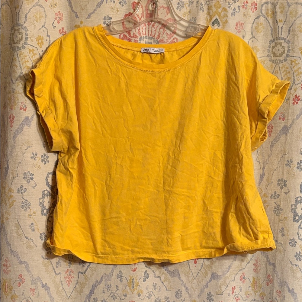 Zara Bright Yellow Women's Boxy Tee